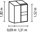 Växthus Ida 900 Svart Glas 0,9 m² Vitavia